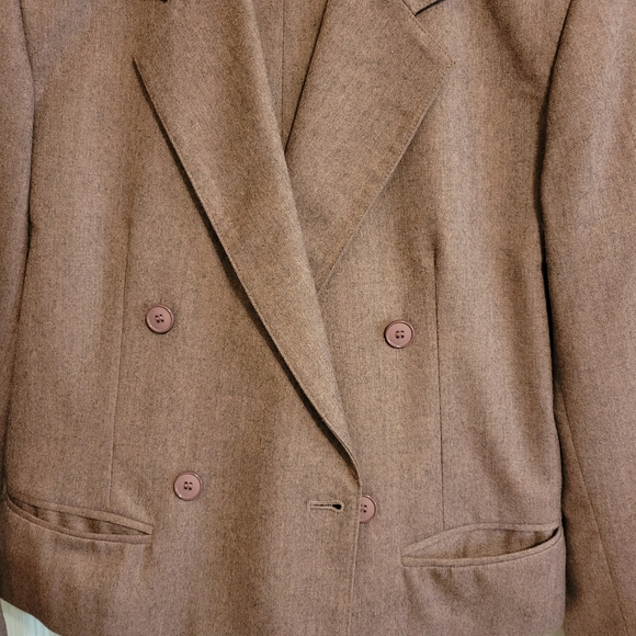 Henry Greyhel women's  mauve wool two-piece pants suit set size 8 petite - Picture 6 of 15